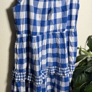 J. Crew Blue and White Plaid dress